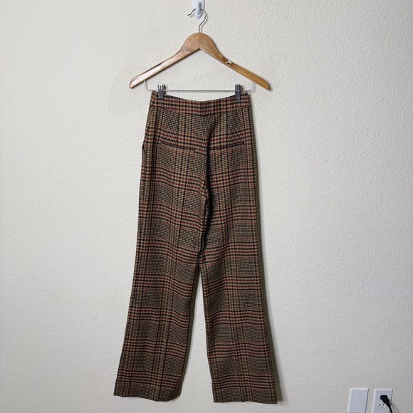 Veronica‎ Beard Tonelli Plaid Pant Camel Black Brown Tan Womens Size 0 - Picture 6 of 9